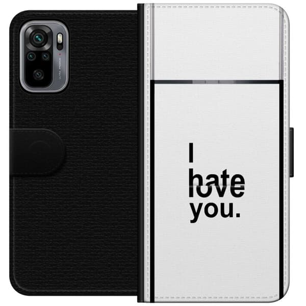 Kompatibelt Plånboksfodral till Xiaomi Redmi Note 10S I Hate Love You vit