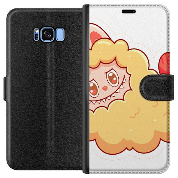 Samsung Galaxy S8 Tegnebogsetui Labubu Vaskebjørn Pop Mart Figur Samlerobjekt Sød Design Populært Motiv Kunstlegetøj Kreativ Figurserie
