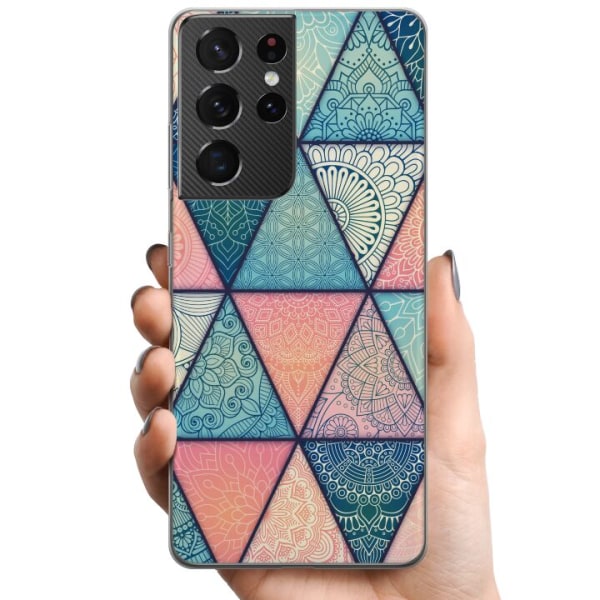 Samsung Galaxy S21 Ultra 5G TPU Mobildeksel Mandala Triangler