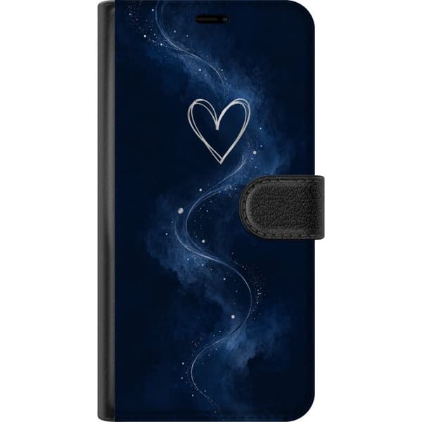Kompatibel Tegnebogsetui til Apple iPhone 13 Pro Nattehjerte blå