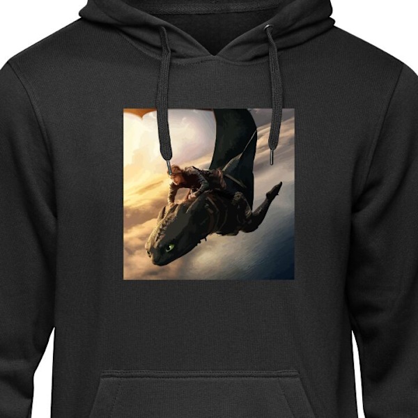 Hoodie til Voksen | Behagelig Hættetrøje DrageTræner sort XXL