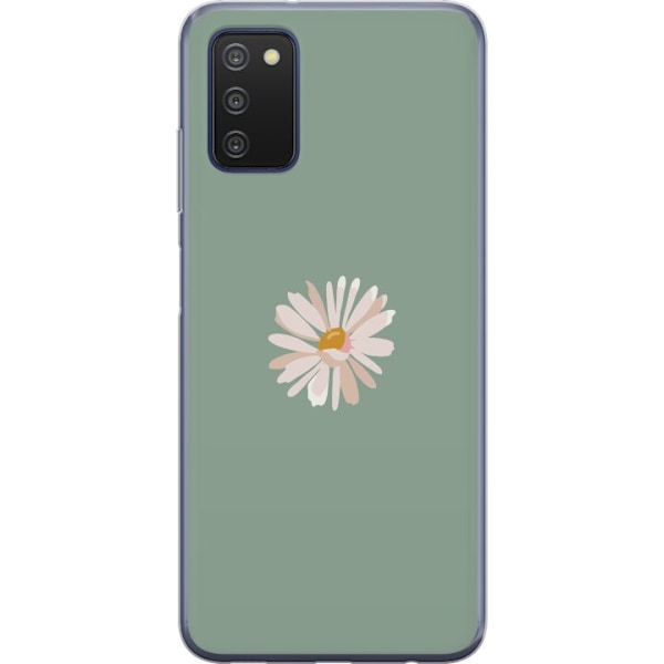 Samsung Galaxy A03s Läpinäkyvä kuori Vihreä Minimalikukka - tyylikäs kukka vihreällä taustalla