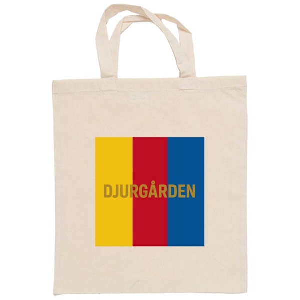 Mulepose | Holdbar Indkøbstaske i Stof Djurgården - fodbold Beige one size