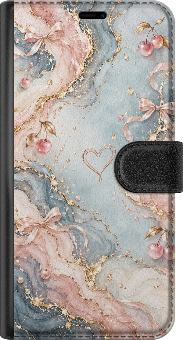 Kompatibelt Lommeboketui til Samsung Galaxy A34 Rosettmarmor blå