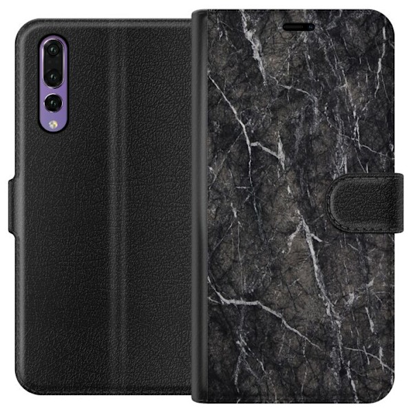 Huawei P20 Pro Tegnebogsetui Sort Marmor