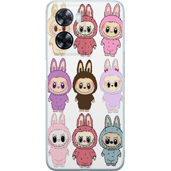 OnePlus Nord N20 SE Genomskinligt Skal Labubu Pink Monster – Popkonst med Kawaii-touch