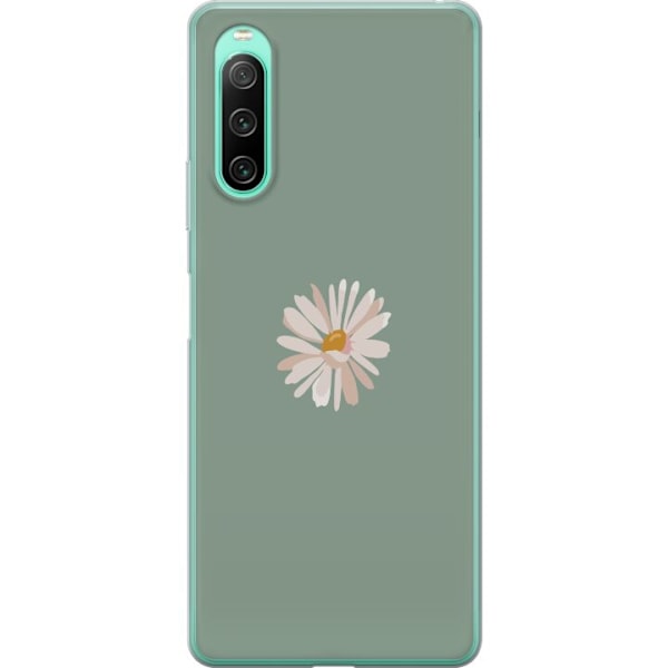 Sony Xperia 10 IV Läpinäkyvä kuori Vihreä Minimalikukka -