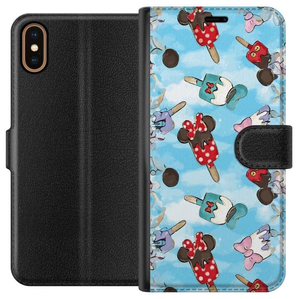 Kompatibelt Lommeboketui til Apple iPhone XS Tecknade glassfigurer blå