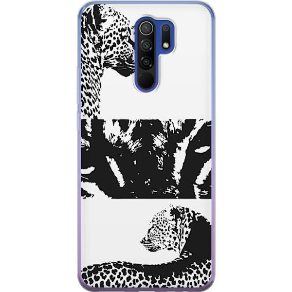 Xiaomi Redmi 9 Läpinäkyvä kuori Leopard Faces