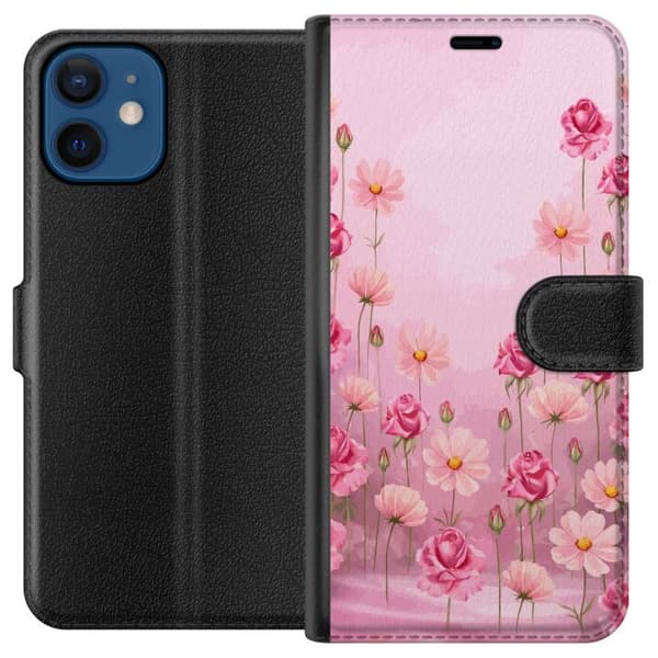 Kompatibel Tegnebogsetui til Apple iPhone 12 mini Kronbladsdrøm Blød blush