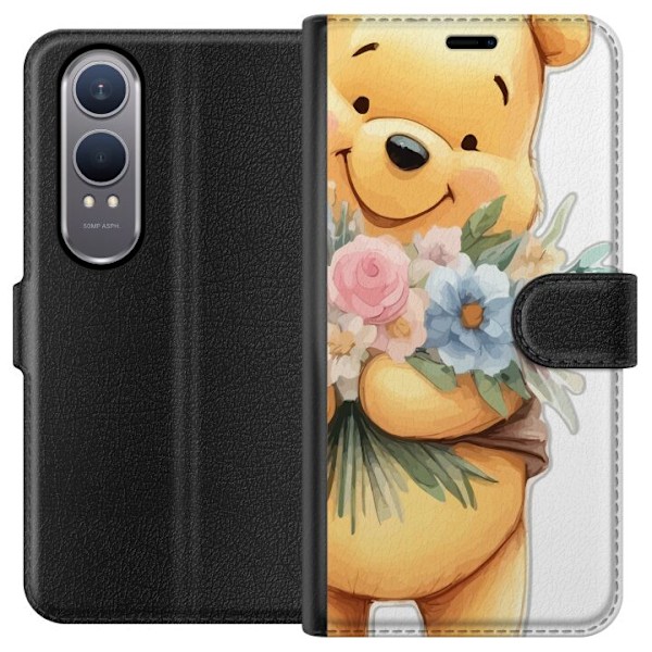 OnePlus Nord CE4 Lite Tegnebogsetui Nalle Puh med blomster - k