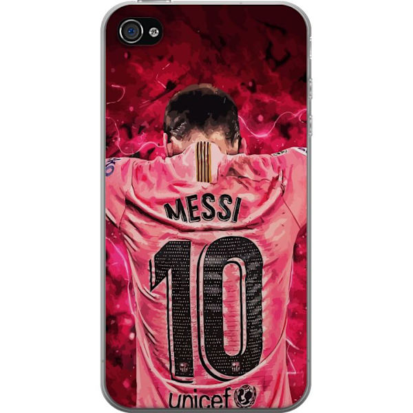 Apple iPhone 4 Gennemsigtig cover Messi Fodbold Barcelona Argentina Motiv Legendarisk Spiller FC Barcelona Nummer 10 Sport Fodbold