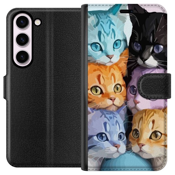 Samsung Galaxy S23 Plånboksfodral Färgglada Katter