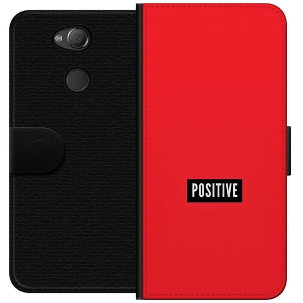 Kompatibelt Plånboksfodral till Sony Xperia XA2 Positive text röd