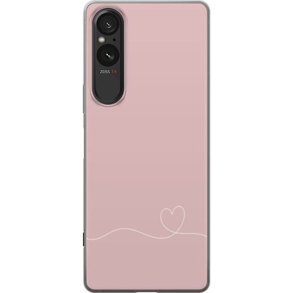 Sony Xperia 5 V Gjennomsiktig deksel Rosa Hjärna Design