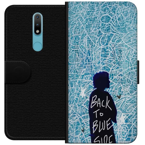 Kompatibelt Lommeboketui til Nokia 2.4 Back To Blue Side turkis