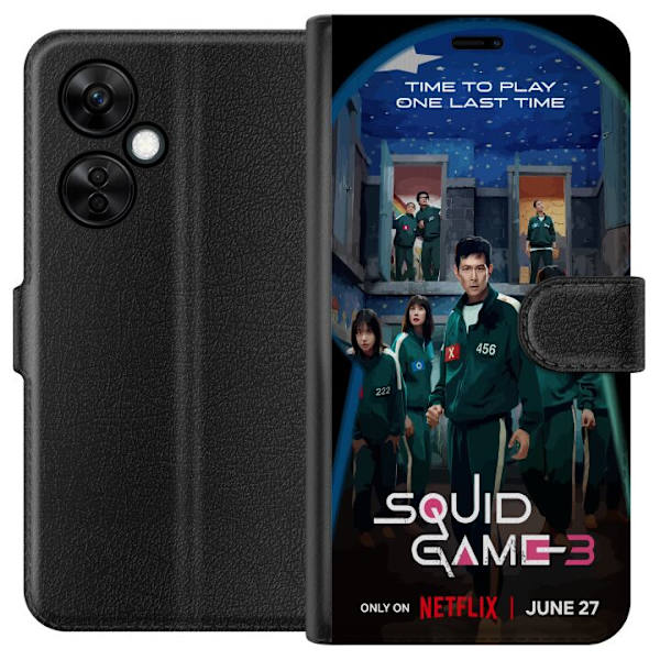 OnePlus Nord CE3 Plånboksfodral Squid Game Säsong 3 Seriefigurer Populärt TV Serie Motiv Ikoner Spänning Drama Asiatisk Design Trend