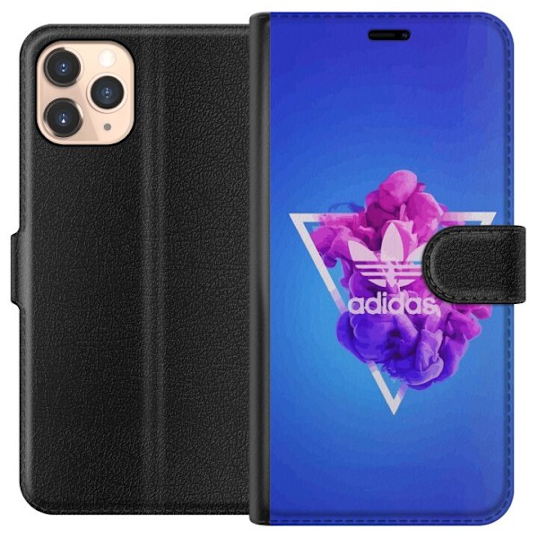Apple iPhone 11 Pro Tegnebogsetui Adidas-inspireret blåt design - sporty motiv med retrovibe i blå toner