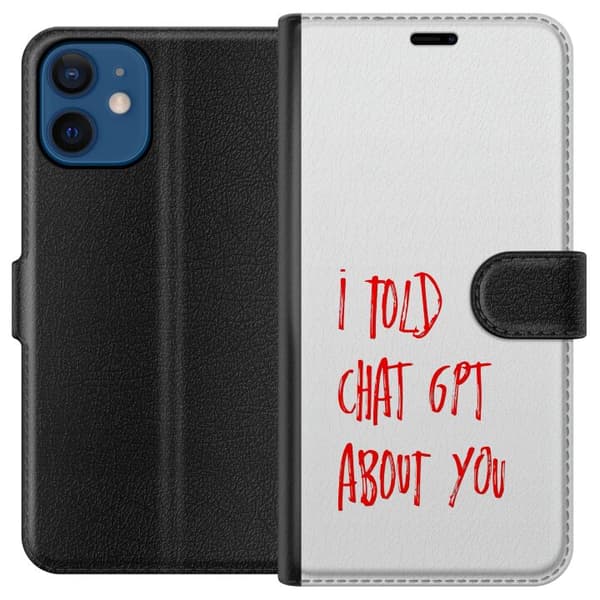 Kompatibelt Plånboksfodral till Apple iPhone 12 I Told ChatGPT About You vit