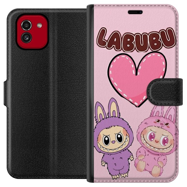 Samsung Galaxy A03 Tegnebogsetui Labubu Pink Monster