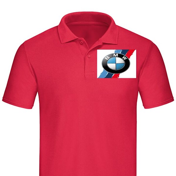 Poloshirt til Voksen | Elegant Poloshirt BMW Striber Rød Lille