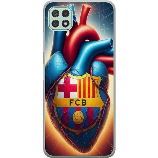 Samsung Galaxy A22 5G Genomskinligt Skal FCB Hjärta