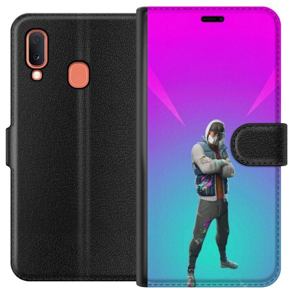 Samsung Galaxy A20e Lompakkokotelo musta ritari fortnite