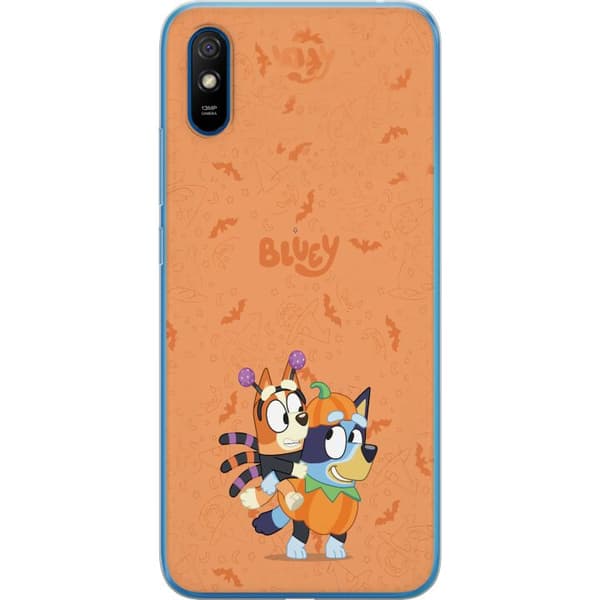 Kompatibelt Mobildeksel til Xiaomi Redmi 9A Tegnede hunder utkledd til Halloween med gresskar, flaggermus og heksehatter oransje