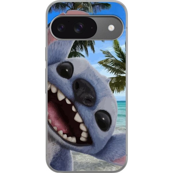 Google Pixel 9 Pro Läpinäkyvä kuori Stitch-matkapuhelinkotelo, jossa on suloiset ystävyysmaalaukset.
