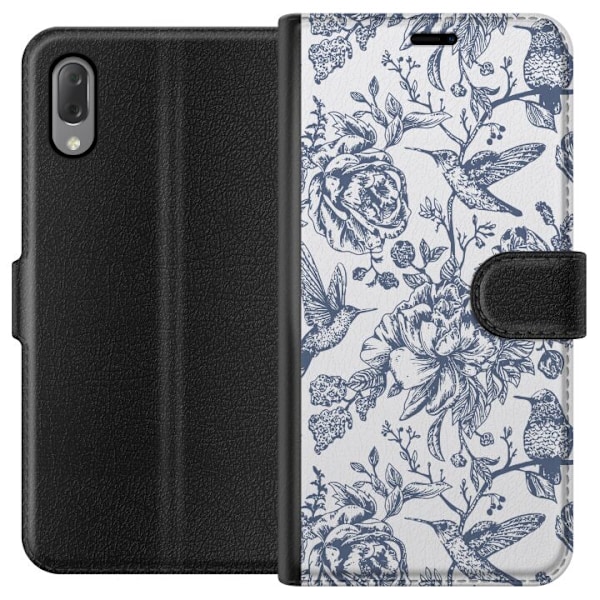 Sony Xperia L3 Tegnebogsetui Blomster & Fugle - Romantisk Vint