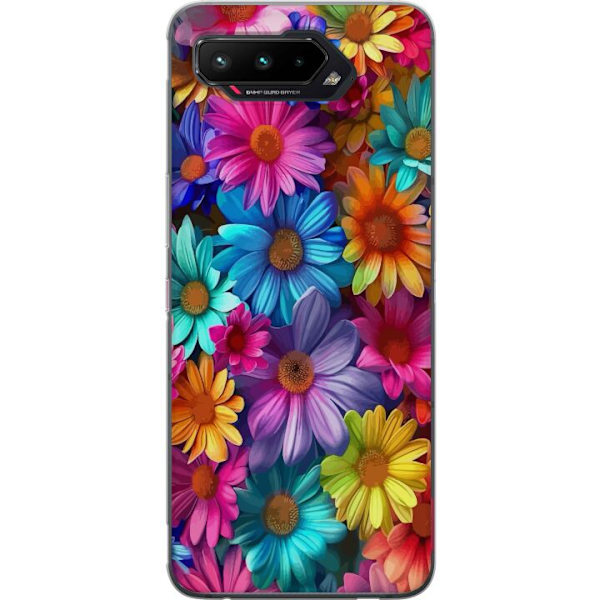 Asus ROG Phone 5 Genomskinligt Skal Gerbera Blommor Färgglad Dekor Blommotiv Populärt Heminredning Färg Rik Väggkonst Design