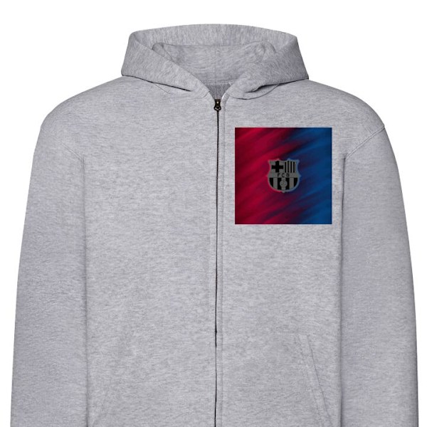 Zip-Hoodie | Hættetrøje med Lynlås til Voksne FC Barcelona grå S