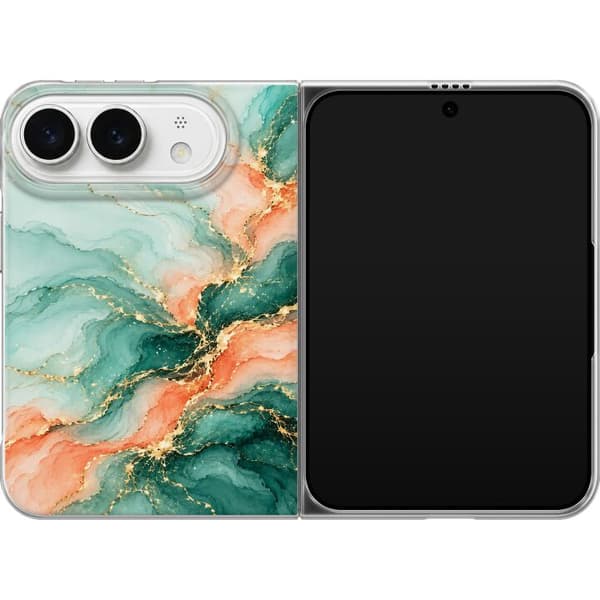 Kompatibelt Mobilskal till Apple iPhone Duo Turkosmarmor turkos