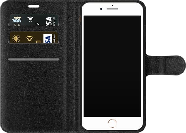 Kompatibel Tegnebogsetui til Apple iPhone 7 Plus Lyserød hjerteklubbe - Lyserødt motiv med lyserød hjerteklubbe. pink