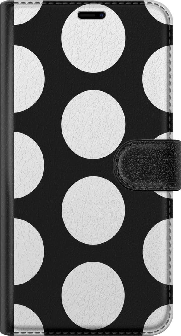 Kompatibel Tegnebogsetui til Sony Xperia 10 II Mono-prikker sort
