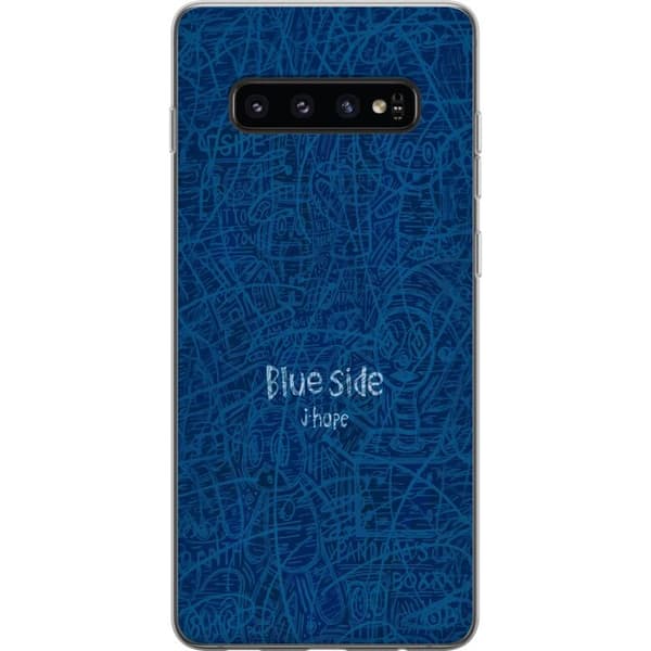 Kompatibelt Mobildeksel til Samsung Galaxy S10 Blue Side klotter blå