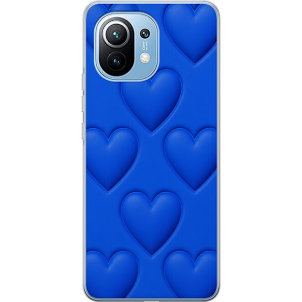Xiaomi Mi 11 Läpinäkyvä kuori Siniset Sydämet