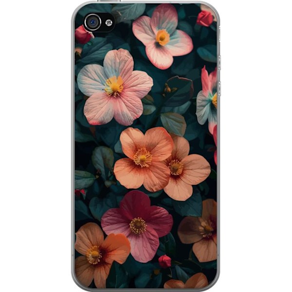 Apple iPhone 4s Gjennomsiktig deksel Blomster