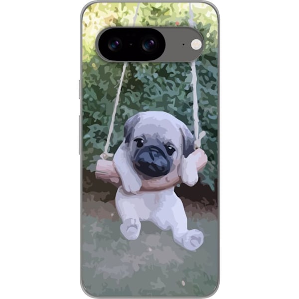 Google Pixel 8 Gennemsigtig cover Pug På en Gynge