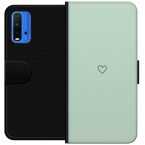 Xiaomi Redmi Note 9 4G Lompakkokotelo Yksinkertainen Sydän