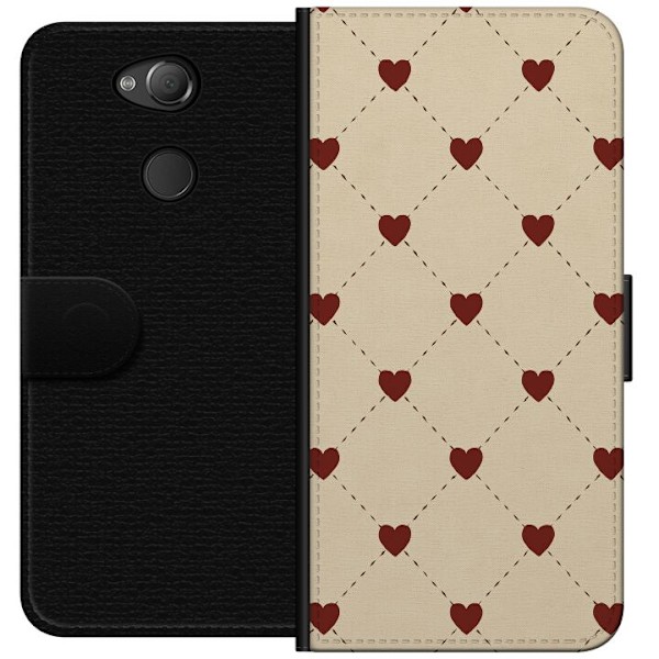 Sony Xperia XA2 Plånboksfodral Heart Grid