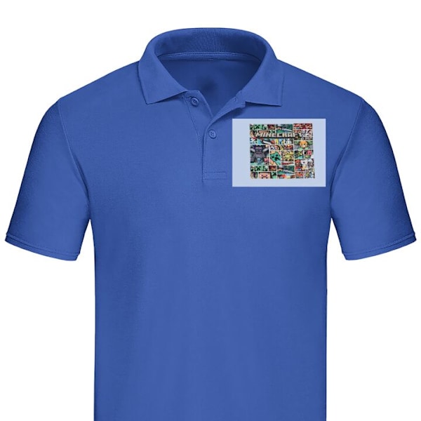 Poloshirt til Voksen | Elegant Poloshirt Minecraft Kunst Blå Medium