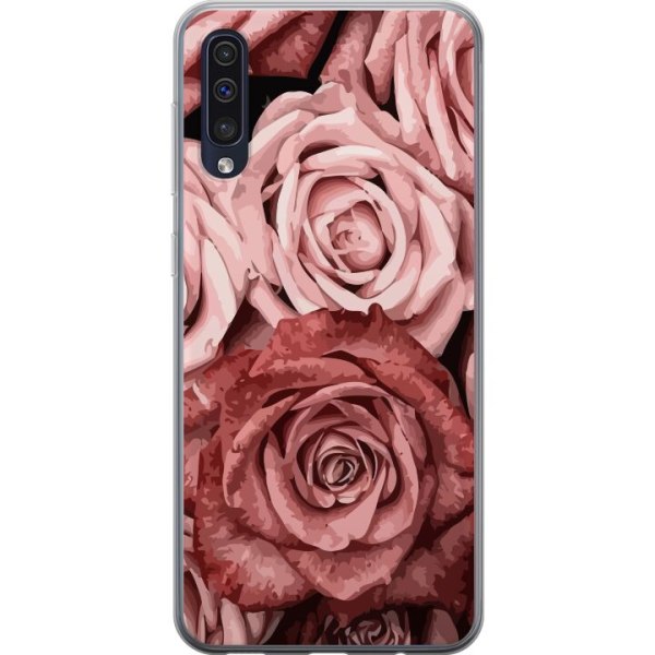 Samsung Galaxy A50 Läpinäkyvä kuori Ruusut