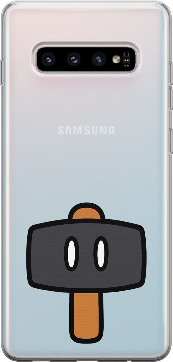 Kompatibel Mobilcover til Samsung Galaxy S10+ Sort spillehammer - Sort motiv med sort hammer. sort