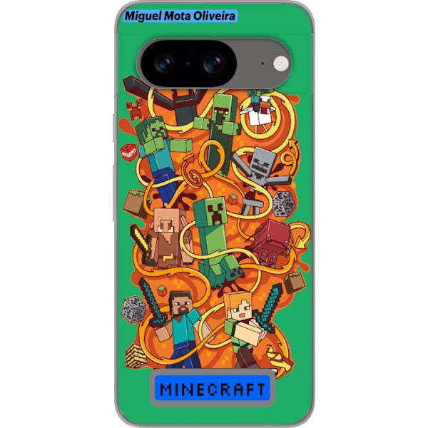 Google Pixel 8 Genomskinligt Skal Minecraft
