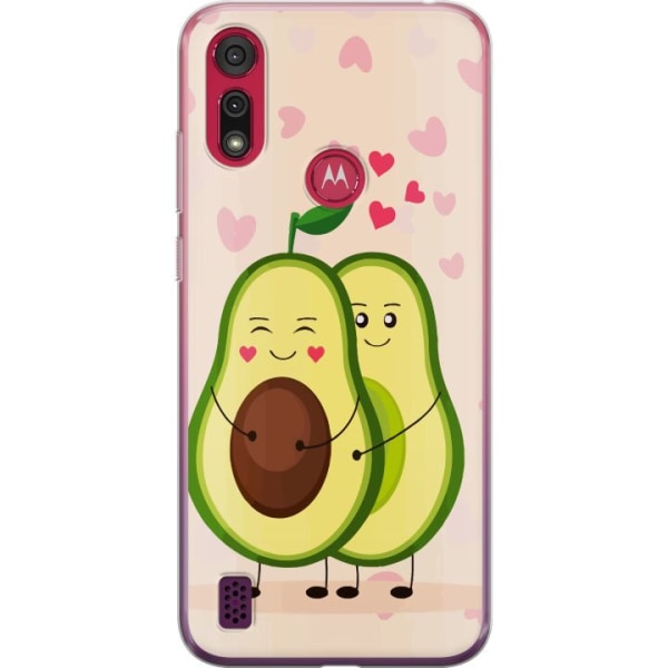 Motorola Moto E6s (2020) Gennemsigtig cover Avokado Kærlighed