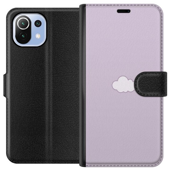 Xiaomi Mi 11 Lite Plånboksfodral Lila Moln – minimalistiskt moln på lila bakgrund