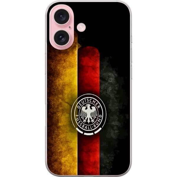 Kompatibel Mobilcover til Apple iPhone 16 Tysk fotbollsemblem sort