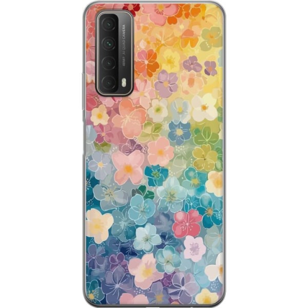 Huawei P smart 2021 Gennemsigtig cover Små blomster