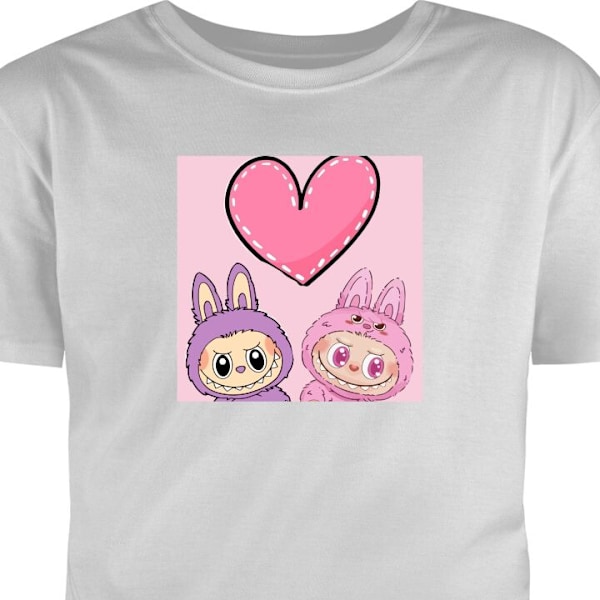 Barn-T-shirt | Bekväm T-shirt för Barn Labubu Pink Monster 5-6 År